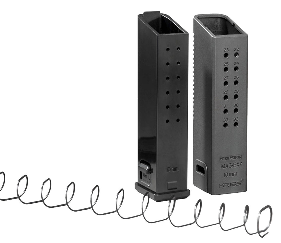 Kriss USA Mag-Ex2 Extension Kit 10mm Auto Compatible with Glock 20/40 Gen3-5 Black Polymer