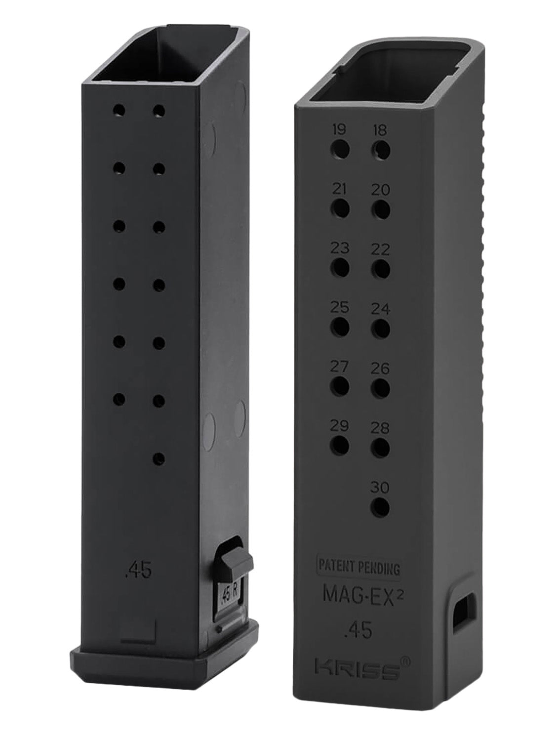 Kriss USA Mag-Ex2 9mm Luger Extension Kit Compatible with Glock 17 Gen3-5 Black Polymer
