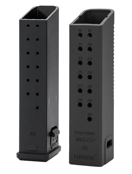 Kriss USA Mag-Ex2 9mm Luger Extension Kit Compatible with Glock 17 Gen3-5 Black Polymer