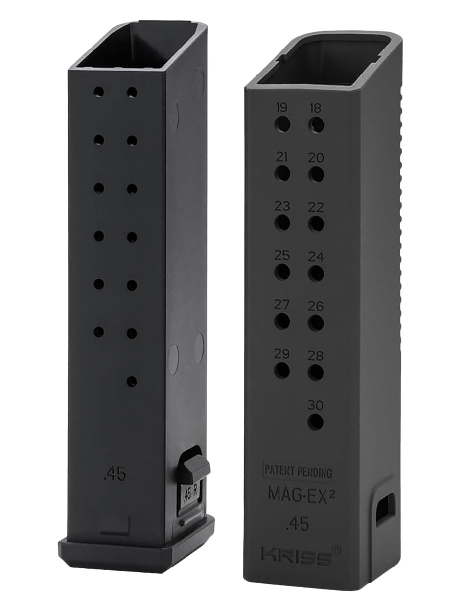 Kriss USA Mag-Ex2 9mm Luger Extension Kit Compatible with Glock 17 Gen3-5 Black Polymer