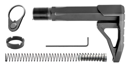 Phase 5 CMSA Carbine Mini Stock Assembly with HexOne Buffer Tube, Black Aluminum, AR-15/AR-10