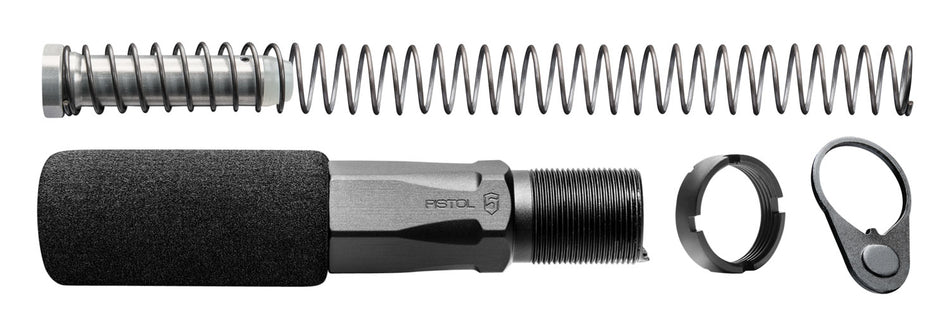 Phase 5 HEX2C Hex-2 Complete AR Pistol Buffer Tube Assembly Black 7075-T7 Aluminum