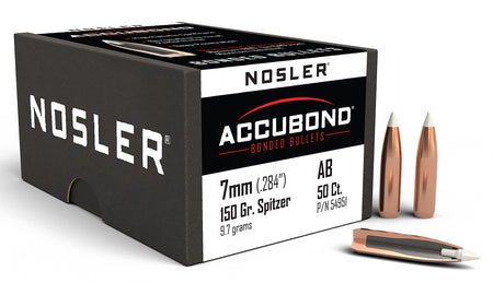 Nosler 7mm 150gr AccuBond Bonded Core Spitzer Hunting Projectile 50/Box