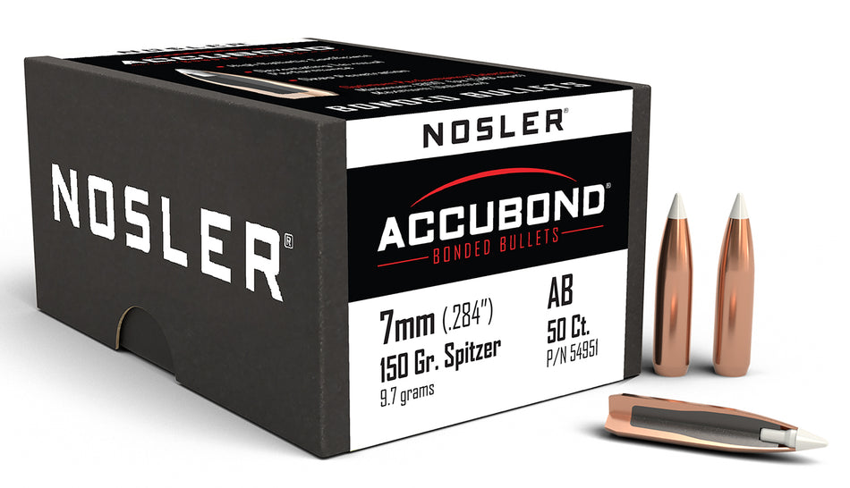 Nosler 7mm 150gr AccuBond Bonded Core Spitzer Hunting Projectile 50/Box