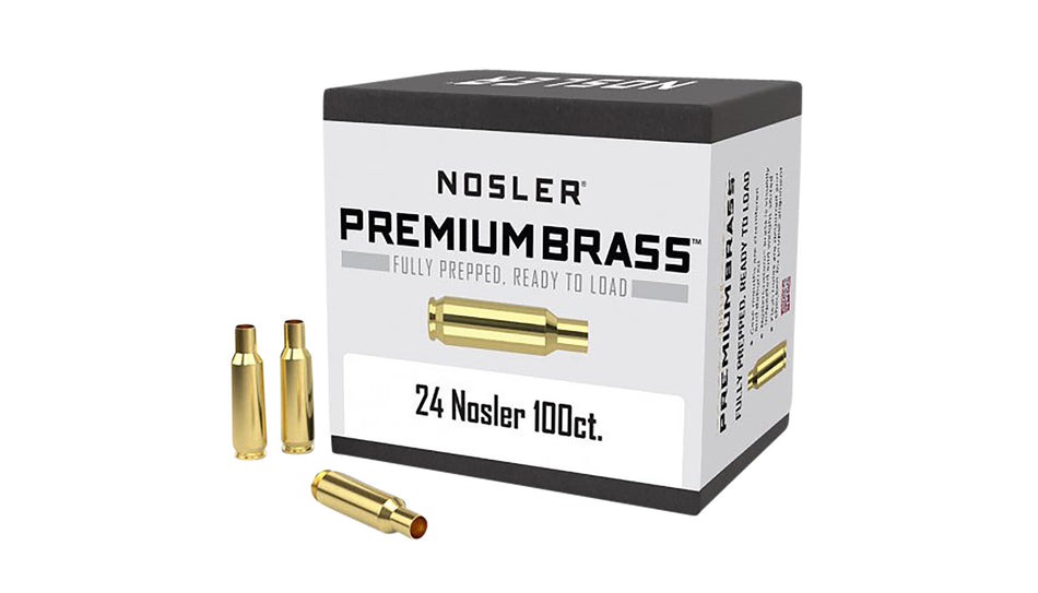 Nosler Premium Brass 24 Nosler Unprimed Rifle Cases 10085 100/Box