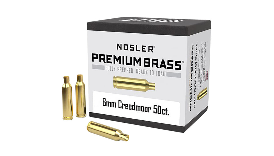 Nosler Premium Brass 6mm Creedmoor Unprimed Rifle Cases 10229 50/Box