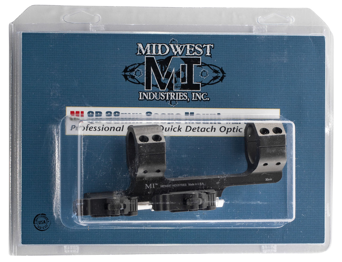 Midwest Industries MIQD30SM Quick Detach 30mm Scope Mount Ring Combo Anodized Black