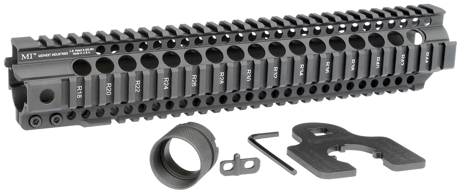 Midwest Industries MICRT12625 T-Series AR-15 6061 Aluminum Black Anodized 12.625" Handguard