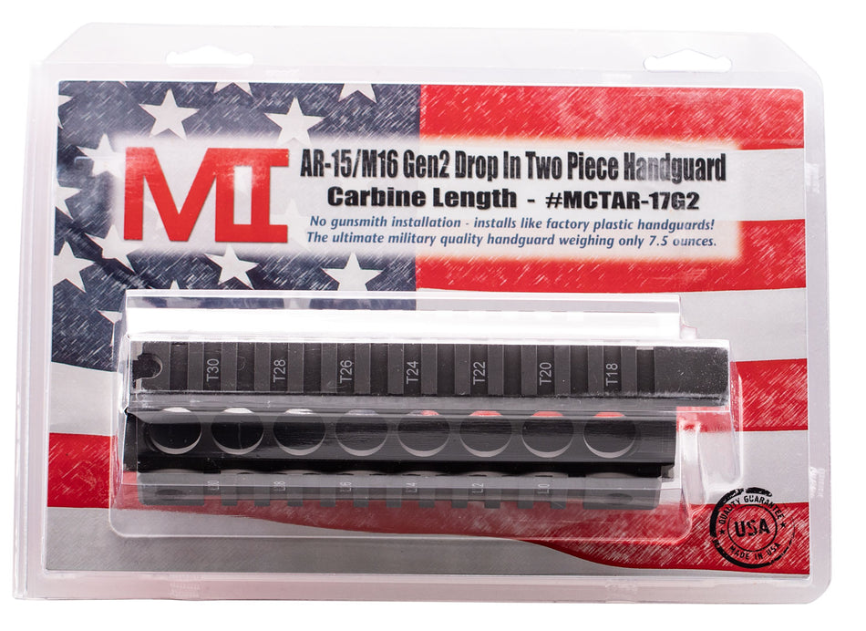 Midwest Industries Gen 2 AR-15 7" Drop-In Handguard Black Hard Coat Anodized 6061 Aluminum
