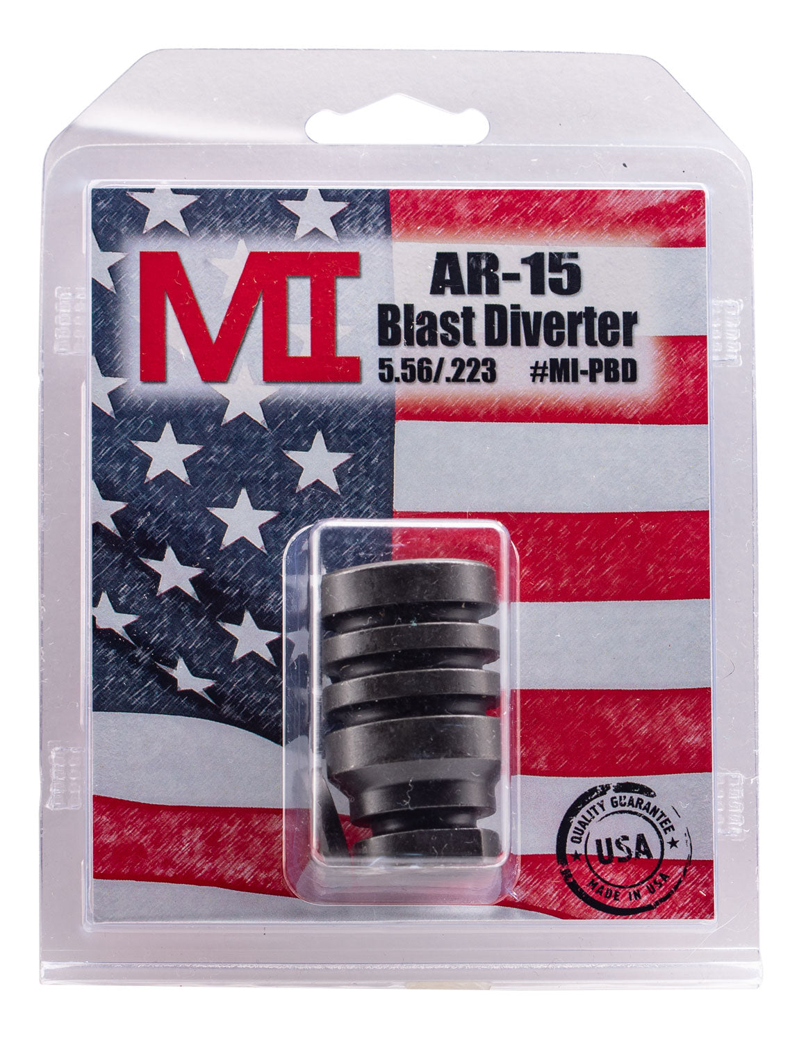Midwest Industries MIPBD Linear Compensator Blast Diverter Black Phosphate 1.75" OAL for AR-Platform 223/5.56