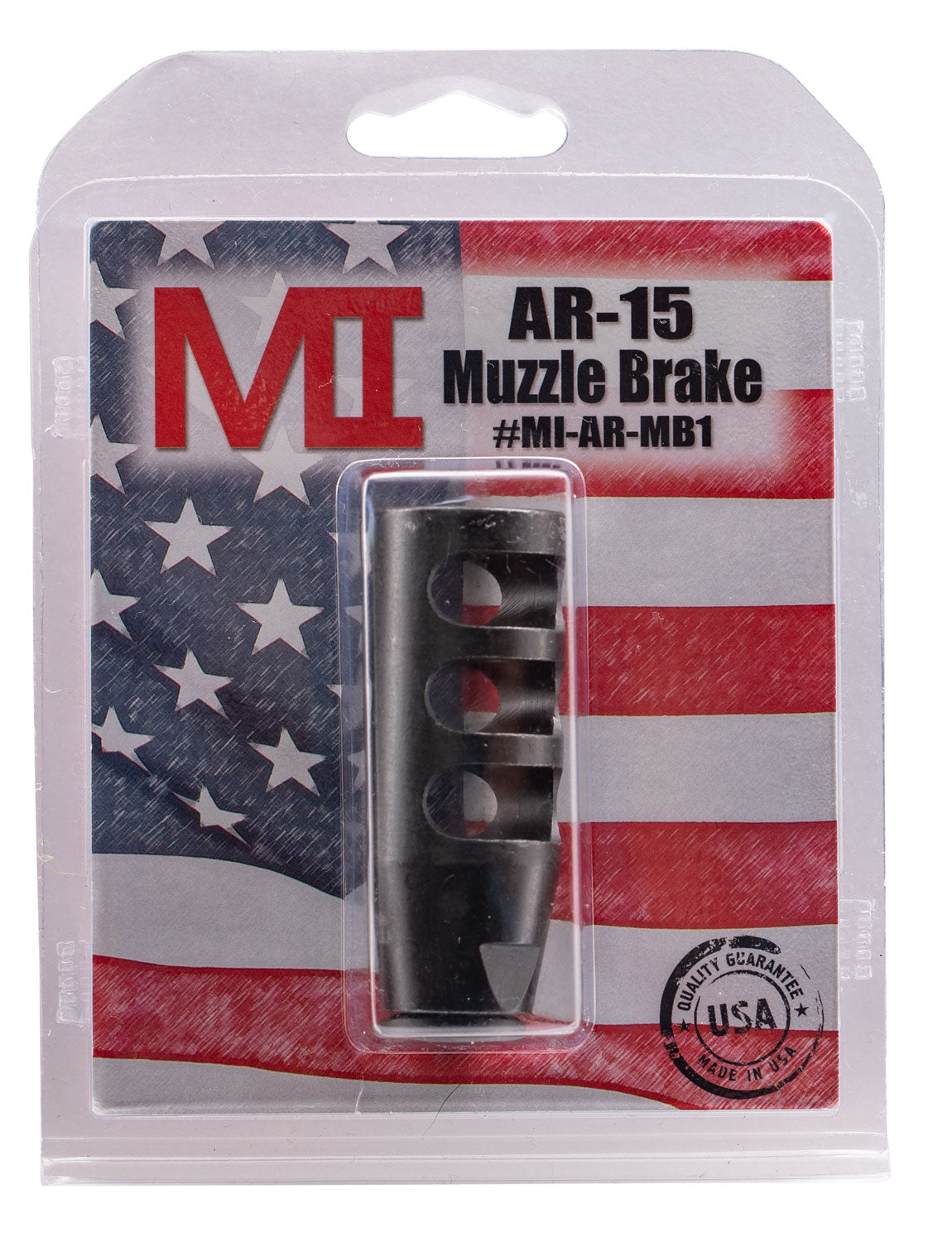 Midwest Industries MIARMB1 AR Muzzle Brake Black Phosphate Steel 1/2"-28 Threads for 5.56x45mm NATO