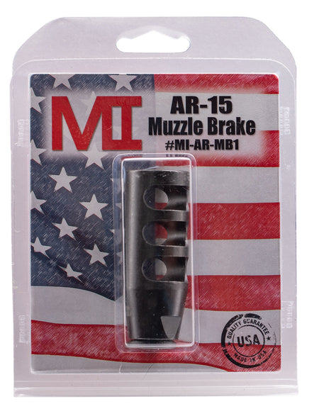 Midwest Industries MIARMB1 AR Muzzle Brake Black Phosphate Steel 1/2"-28 Threads for 5.56x45mm NATO