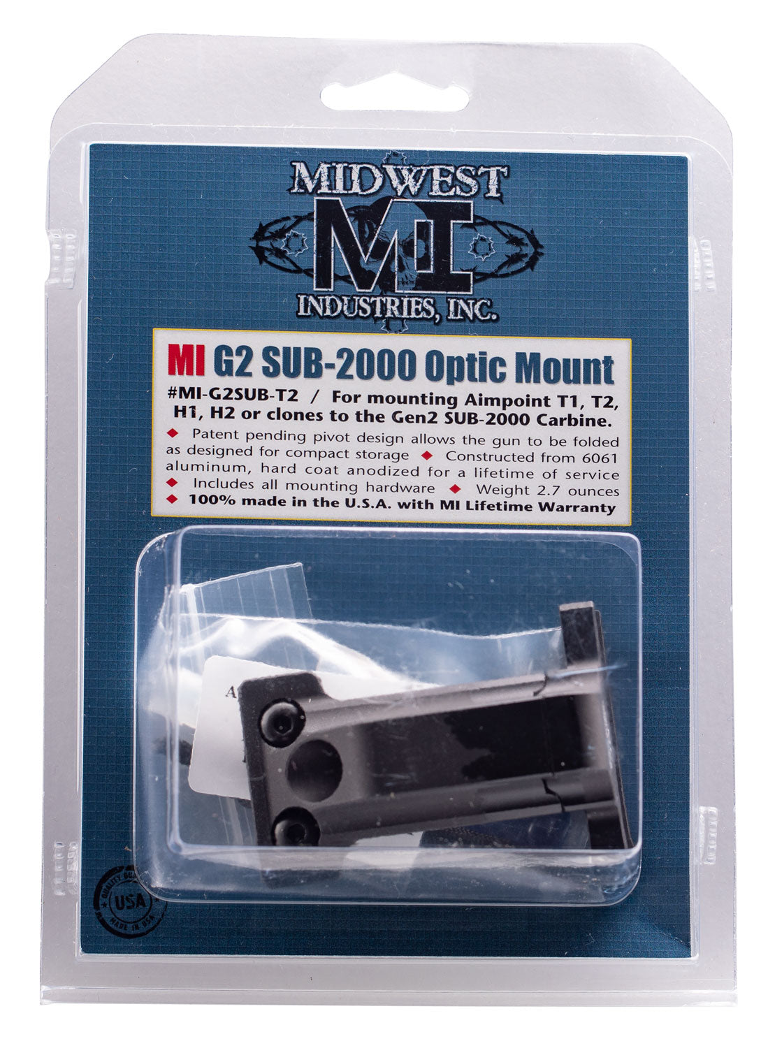 Midwest Industries MIG2SUBT2 Kel-Tec Sub 2000 Gen2 Mini Optic Mount Matte Black