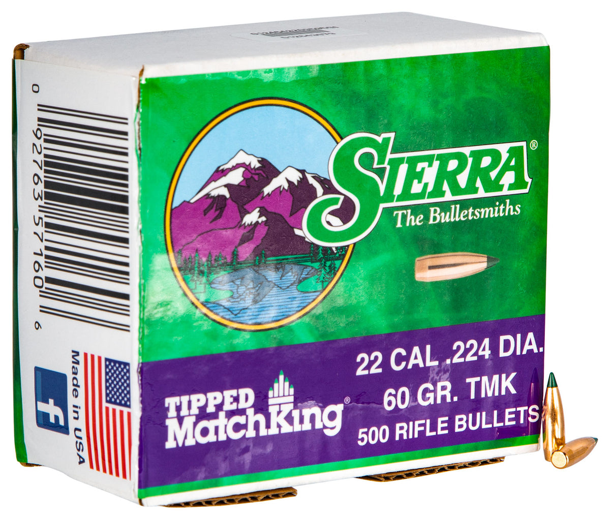 Sierra 22 Cal 60gr Tipped MatchKing Bullets 500/Box