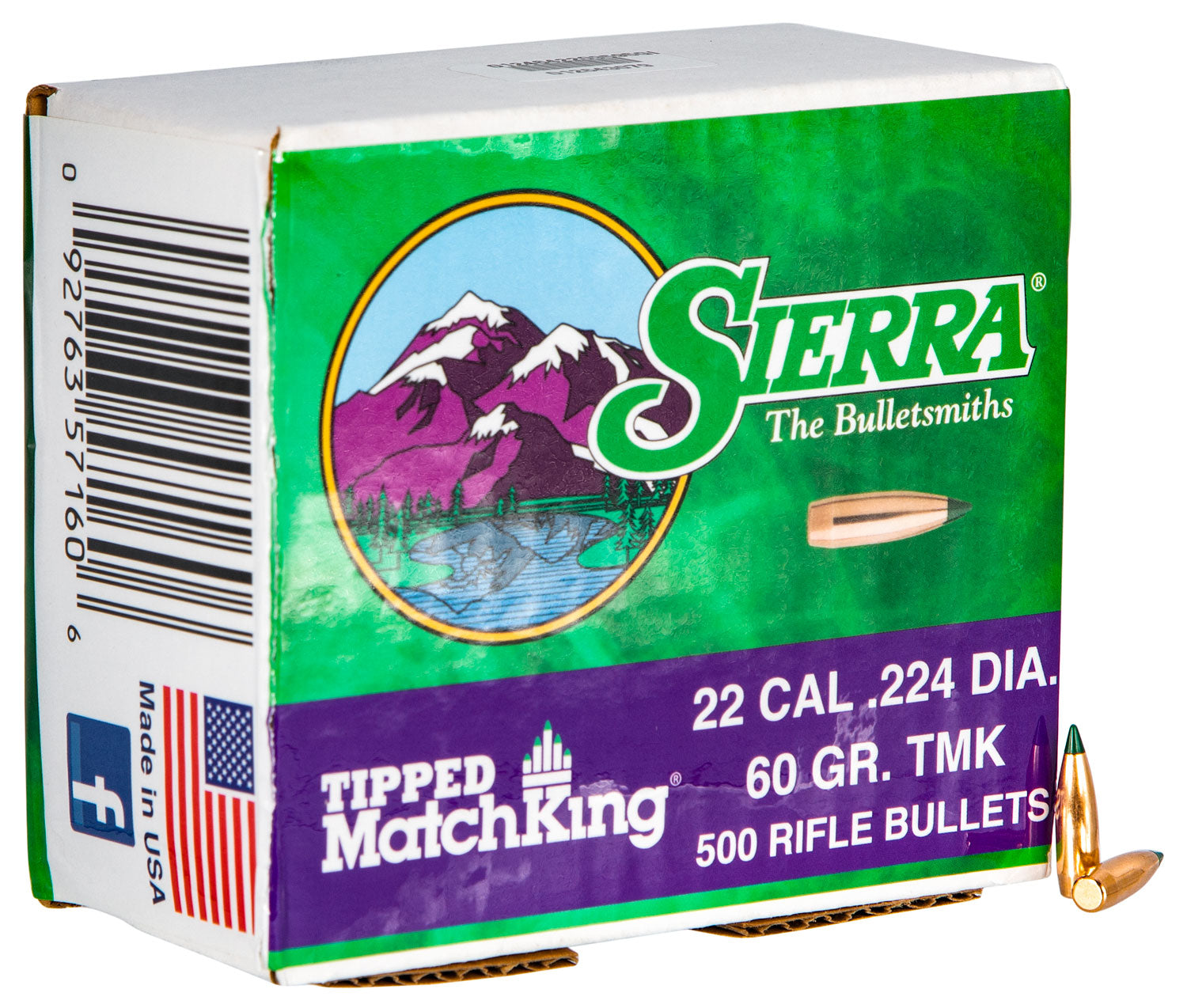 Sierra 22 Cal 60gr Tipped MatchKing Bullets 500/Box
