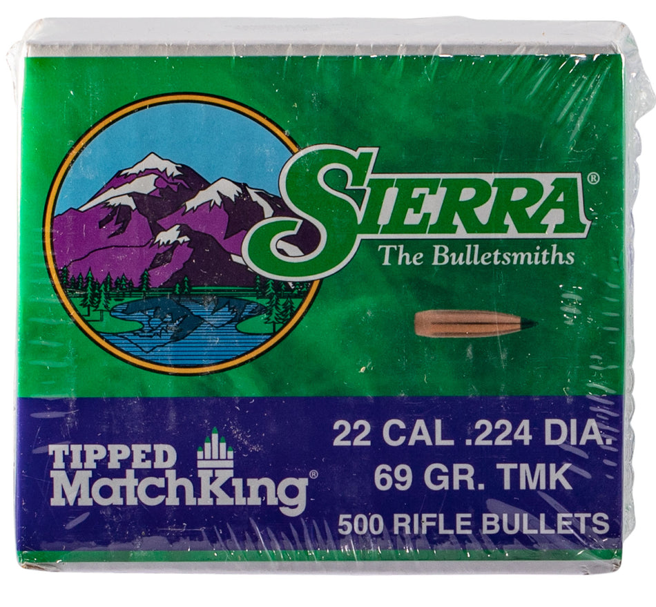 Sierra 22 Cal 69gr Tipped MatchKing Bullets 500/Box