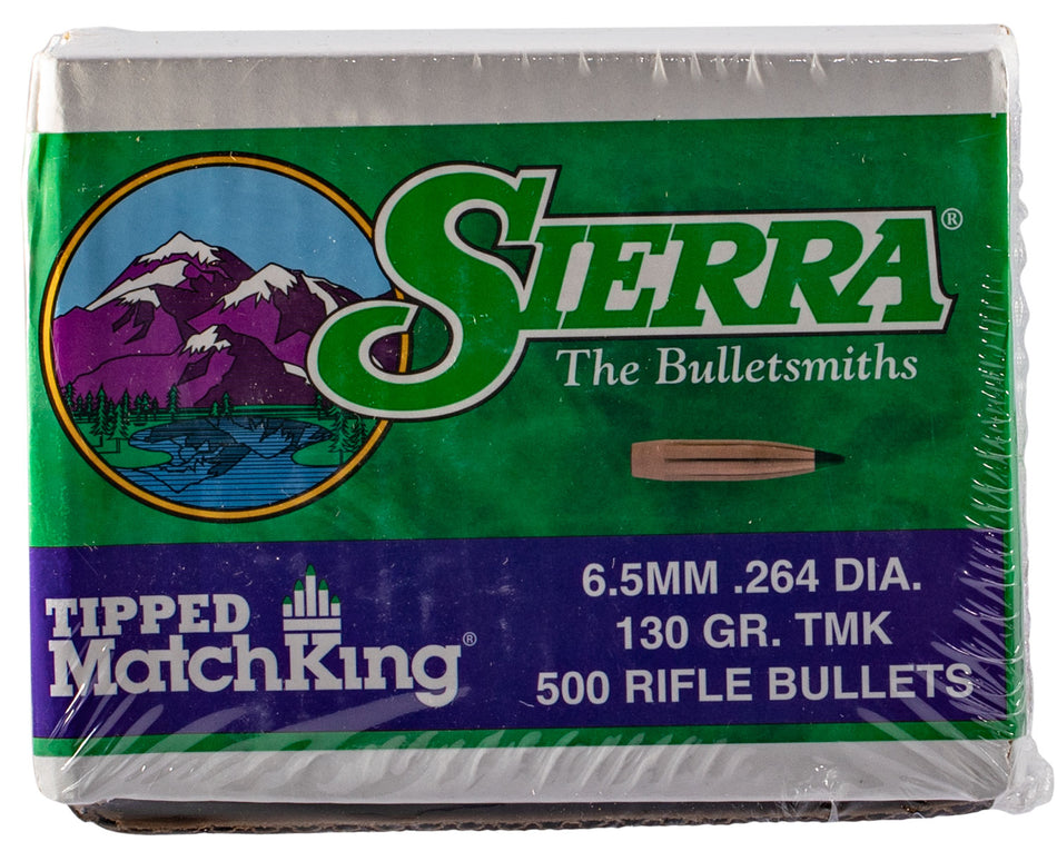 Sierra Tipped MatchKing 264 Caliber 130gr Rifle Bullets Box of 500