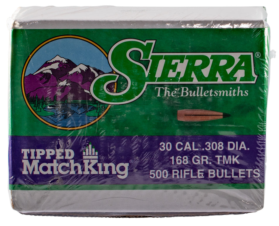 Sierra Tipped MatchKing 30 Cal 168gr TMK Bullets Box of 500