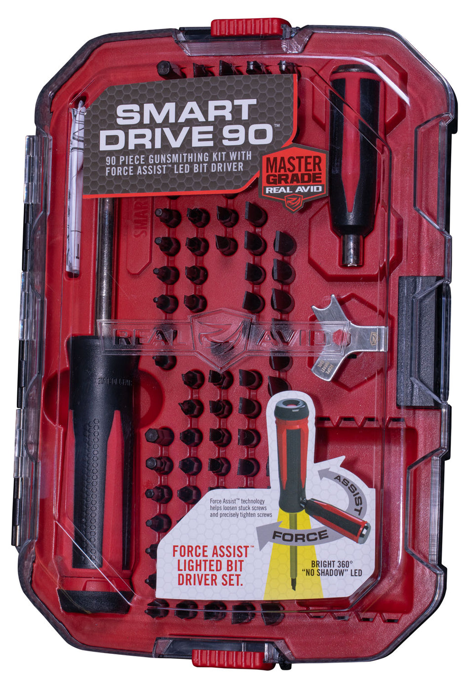 Real Avid AVSD90 90-Piece Smart Drive Gunsmithing Driver Set with LED
