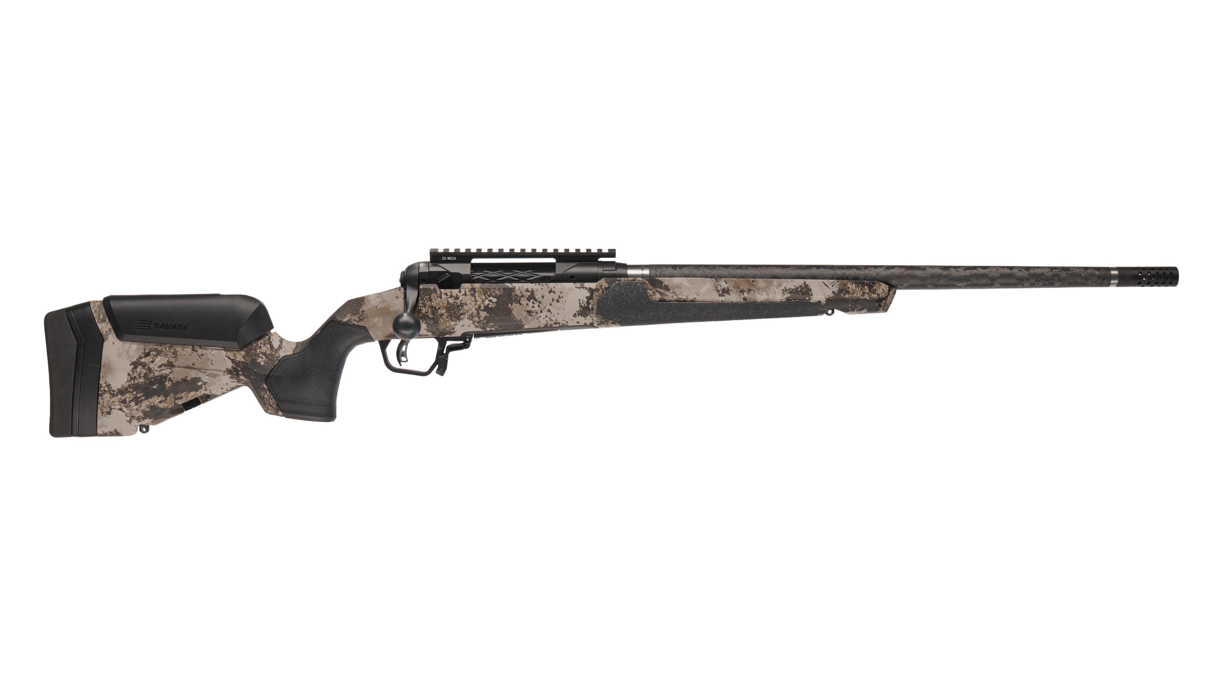 Savage Arms 32739 110 UltraLite Pro Full-Size 7mm Backcountry 3+1, 20" Carbon Fiber Barrel, Western Camo AccuFit V2 Stock, Right Hand