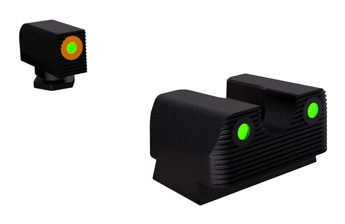 Rival Arms Green Tritium Night Sights RA2A231G for G42/G43/G48 Orange Front/Black Rear Outline