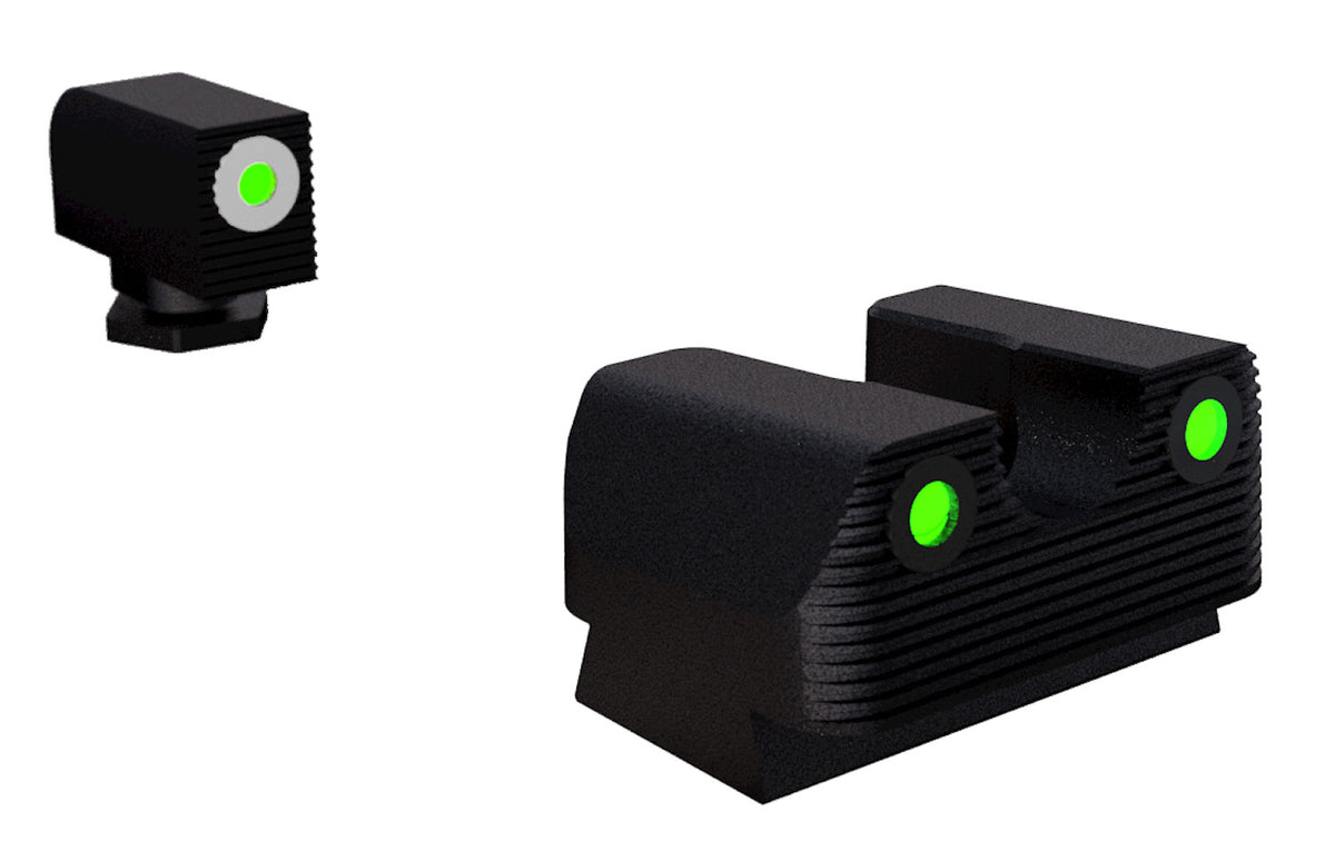 Rival Arms Green Tritium Night Sights RA2B231G for G42/G43/G48 White Front Outline/Black Rear Outline