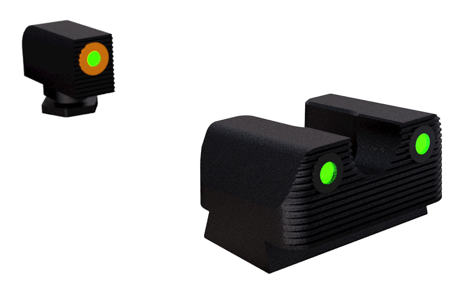 Rival Arms Green Tritium Night Sights RA1A231G for G17/G19 Orange Front/Black Rear Outline