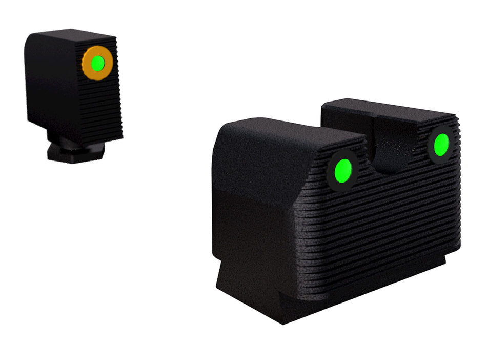 Rival Arms RA3A231G Glock MOS Night Sights G17/G19 Green Tritium Orange Front/Black Rear