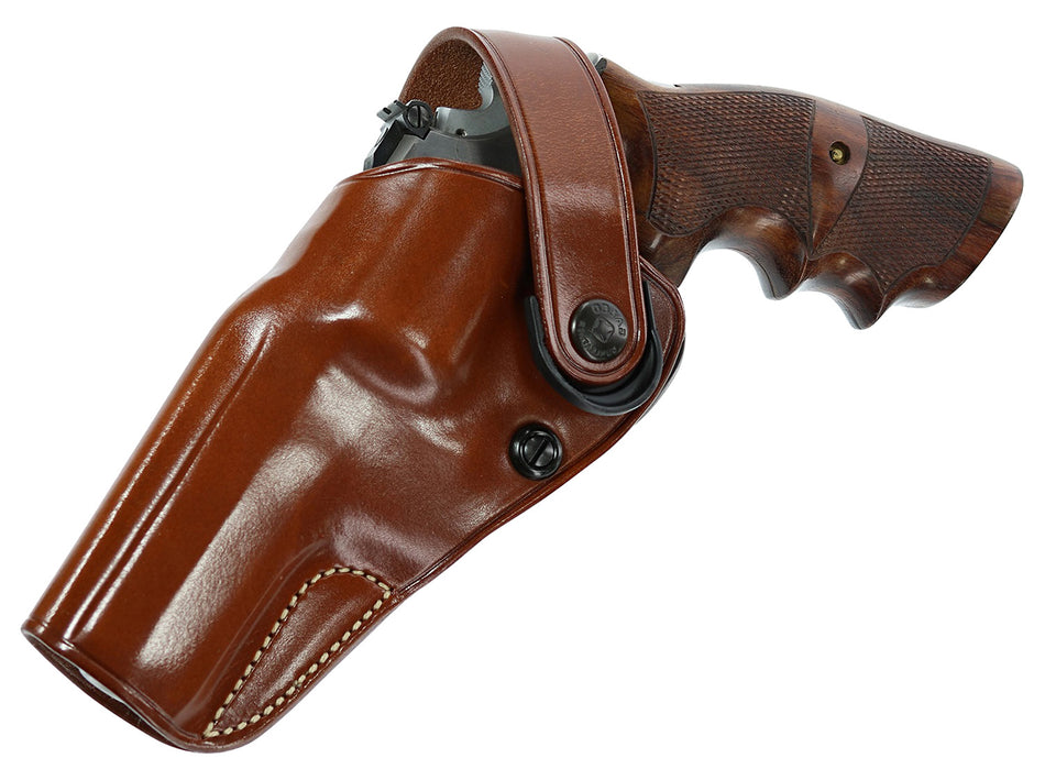 Galco DAO OWB Tan Leather Holster DAO105 with Retention Strap Fits S&W L Frame Left Hand