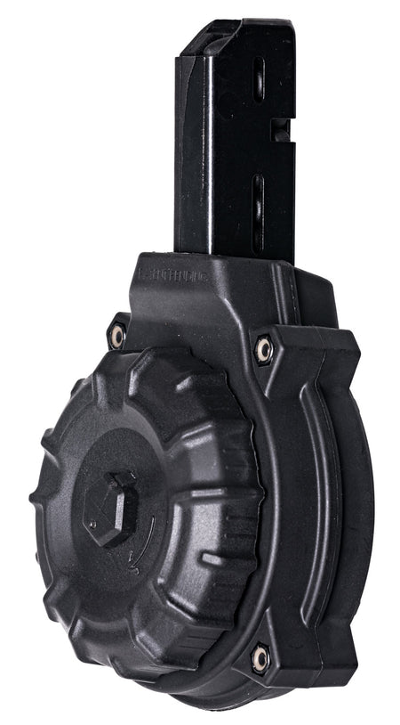 ProMag DRMA10 Standard 50rd 9mm Drum Mag Compatible with AR-15 SMG/Colt Carbine Black Polymer