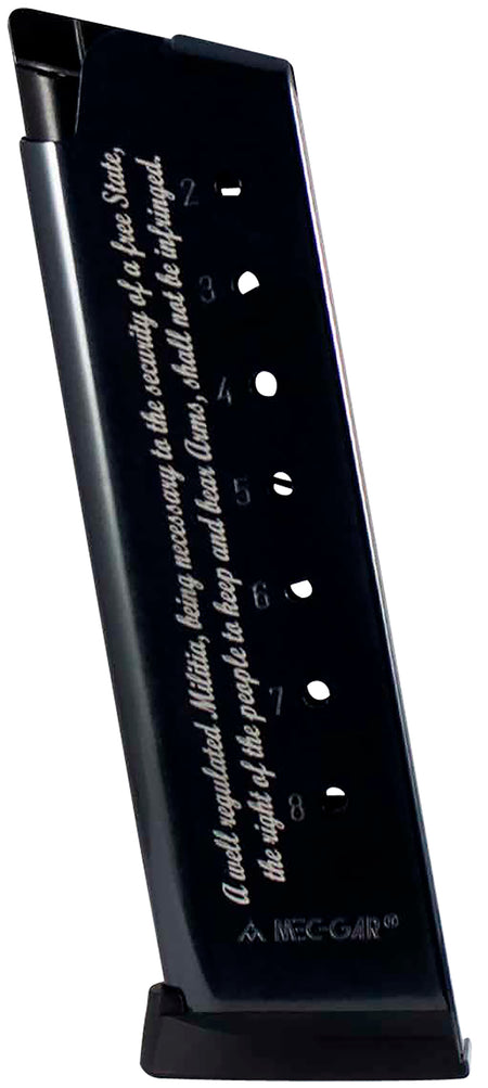 Mec-Gar MGCG45082A 1911 Government .45 ACP 8-Round Blued Carbon Steel Magazine, 2nd Amendment Edition
