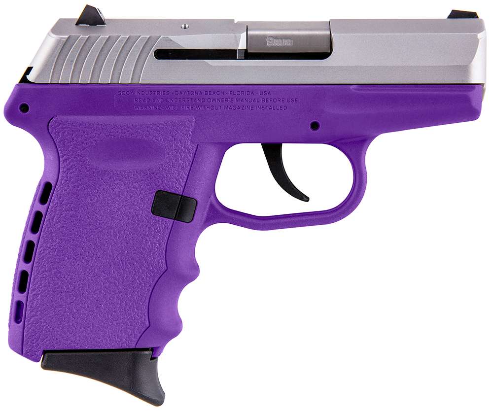 SCCY CPX-2TT 9mm Pistol - Stainless Slide, Purple Grip