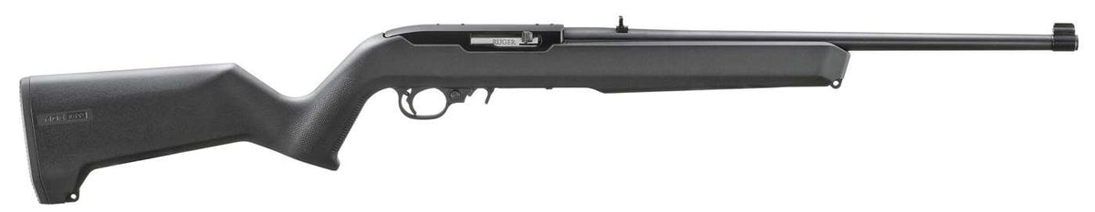 Ruger 10/22 Magpul MOE X-22 Stock, 18.5" Non-Threaded Black/Blued Rifle, 10-Round