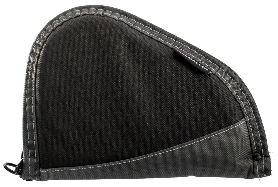 Allen Deluxe 8-Inch Handgun Case Black with Gray Trim – Thick Foam Lining, Lockable Zipper, Made in USA