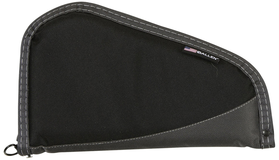 Allen Deluxe 11-Inch Handgun Case Black with Gray Trim – Thick Foam Lining, Lockable Zipper, Made in USA