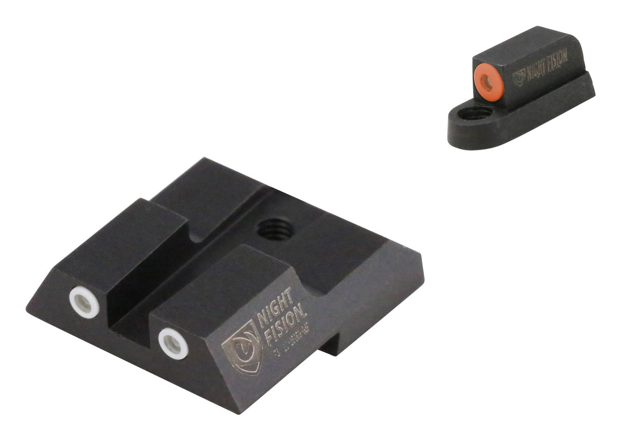 Night Fision Tritium Night Sight Set for CZ P-07/P-09 – Orange Outline Front, White Outline Rear (CZU076003OGWG)