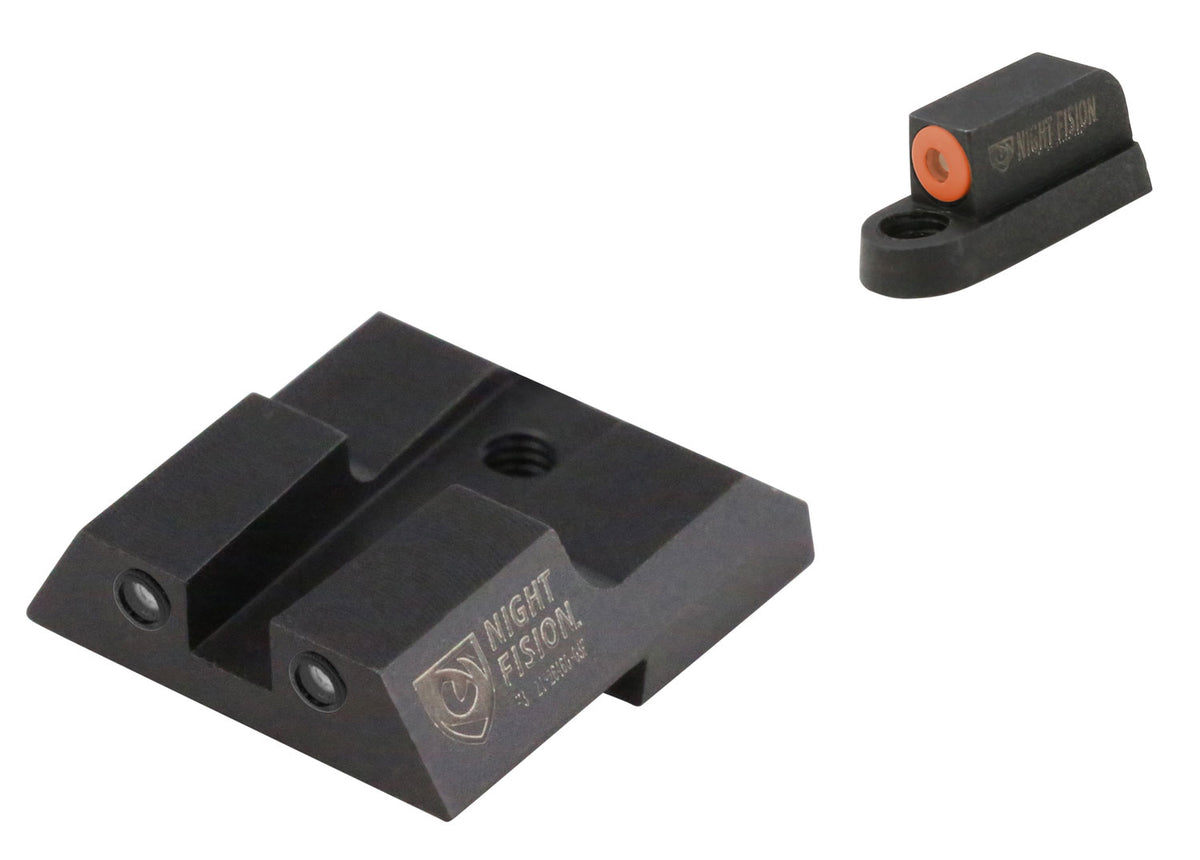 Night Fision Tritium Night Sight Set for CZ P-07/P-09 – Orange Outline Front, Black Outline Rear (CZU076003OGZG)