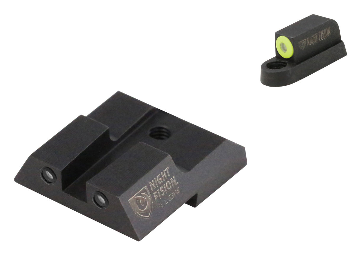 Night Fision Tritium Night Sight Set for CZ P-07/P-09 – Yellow Outline Front, Black Outline Rear (CZU076003YGZG)