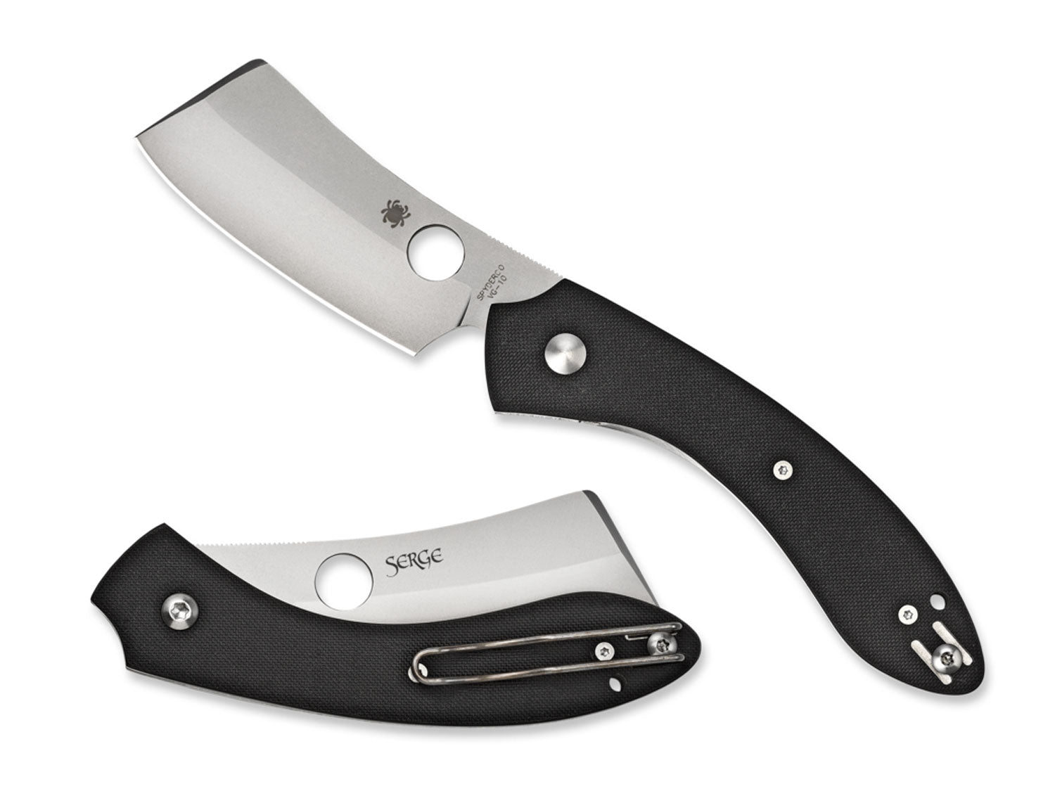 Spyderco ROC C177GP 3.07" Folding Knife Cleaver Style VG-10 Matte Gray Blade Black G10 Handle Liner Lock
