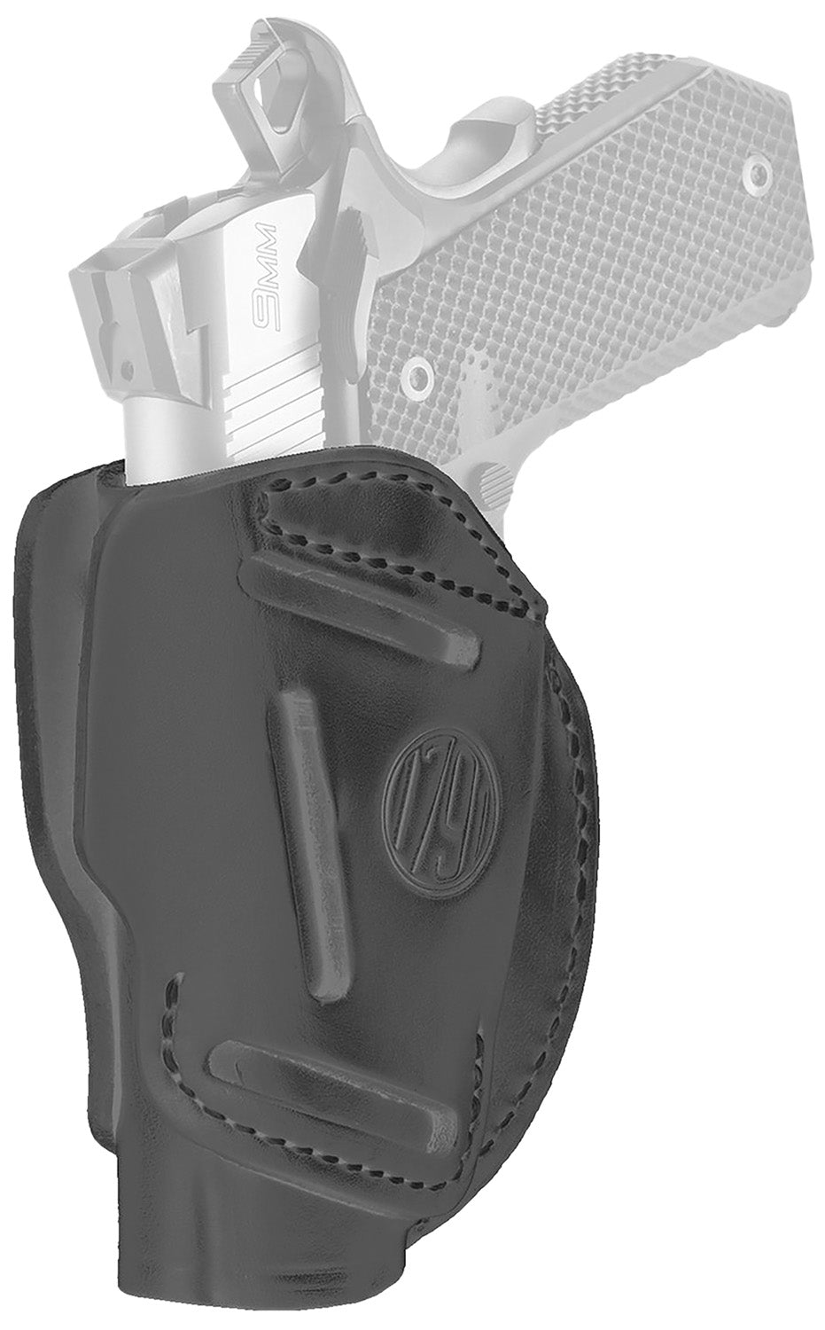 1791 Gunleather 3WH1SBLA 3-Way Belt Holster Size 01 Stealth Black Leather 1911 3-4" Ambidextrous