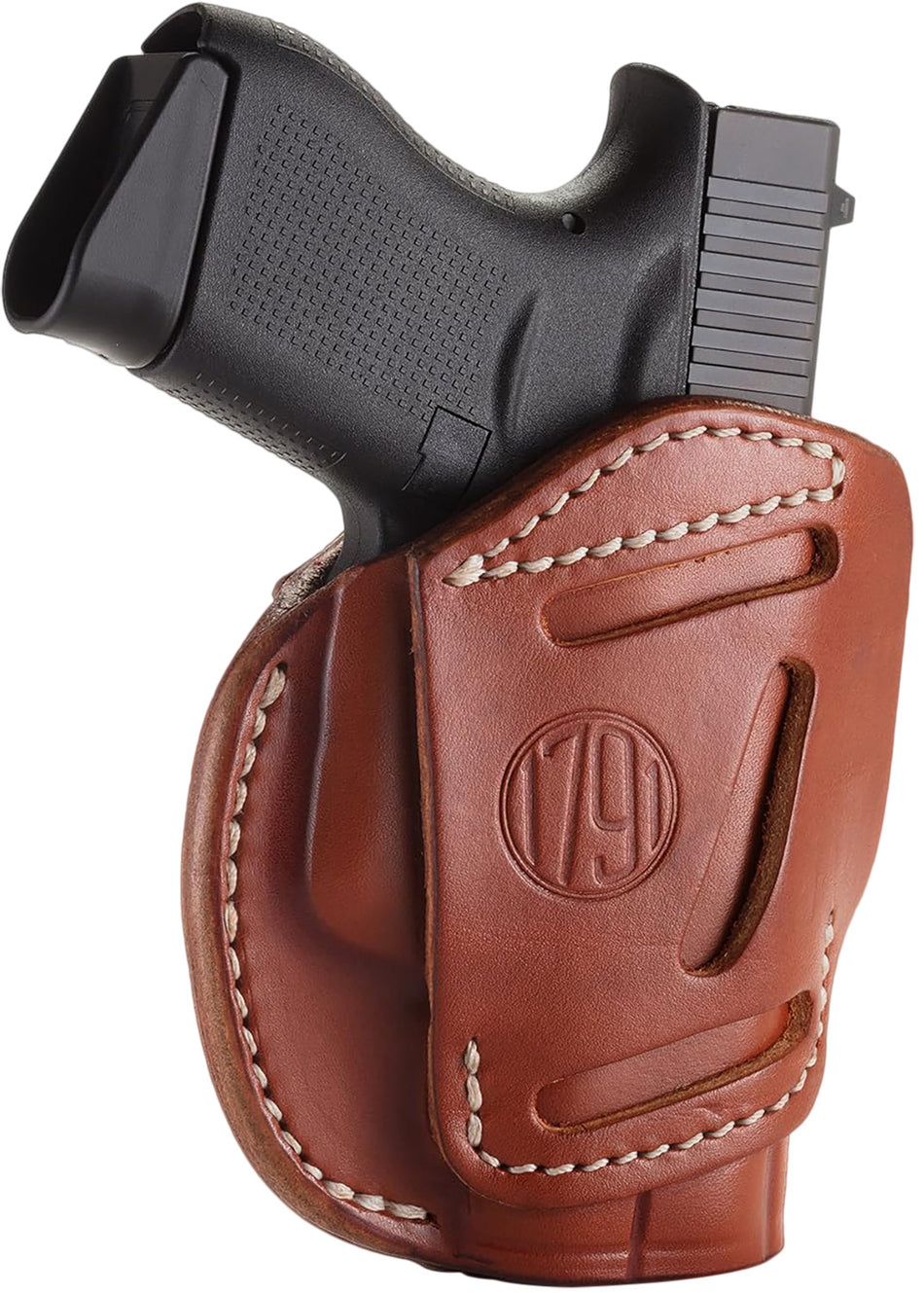 1791 Gunleather 3WH2CBRA 3-Way Belt Holster Size 02 Classic Brown Leather Glock 42 S&W Bodyguard Ambidextrous