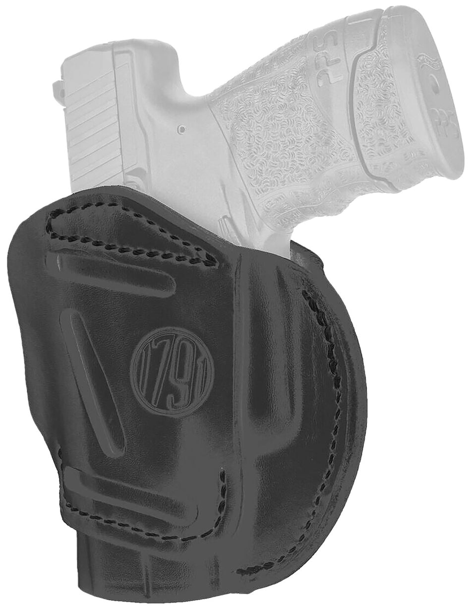 1791 Gunleather 3-Way Multi-Fit IWB/OWB Holster Stealth Black Leather Size 03 Ambi