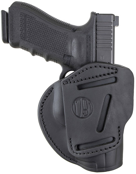 1791 Gunleather 3WH5SBLA Multi-Fit Belt Holster Size 05 Stealth Black Leather - Compatible w/ Glock 17, S&W M&P, HK VP9, Ambidextrous