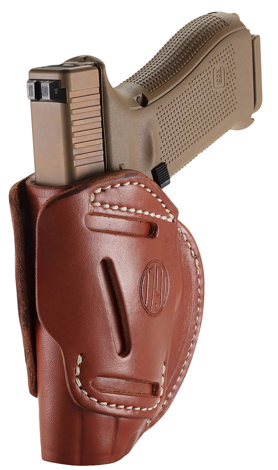 1791 Gunleather 3WH5CBRA Multi-Fit Belt Holster Size 05 Classic Brown Leather - Compatible w/ Glock 17, S&W M&P, HK VP9, Ambidextrous