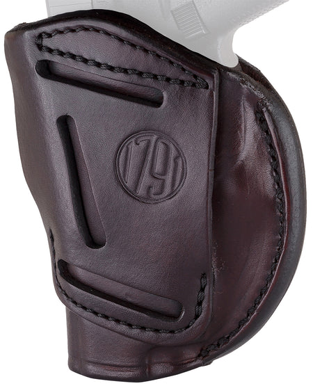 1791 Gunleather 4WH1SBRR Concealment Belt Holster Size 01 Signature Brown Leather - Fits 3" & 4" 1911, Right Hand
