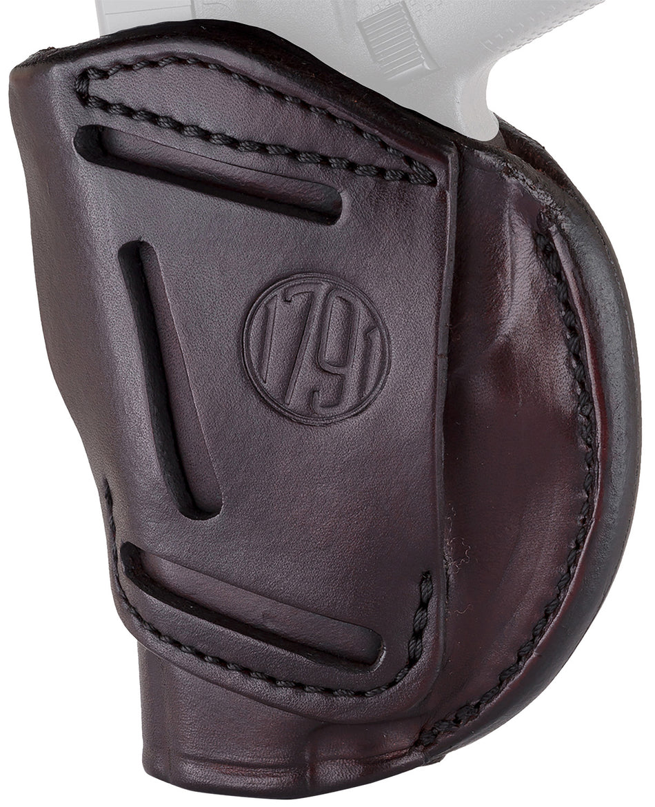 1791 Gunleather 4WH1SBRR Concealment Belt Holster Size 01 Signature Brown Leather - Fits 3" & 4" 1911, Right Hand