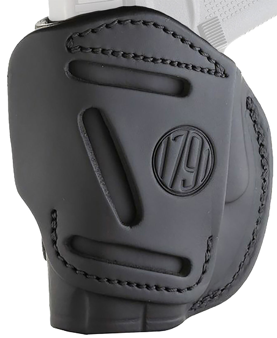 1791 Gunleather 4WH2SBLR Concealment Belt Holster Size 02 Stealth Black Leather - Glock 42/43/43X, Ruger LCP, S&W Bodyguard Compatible RH
