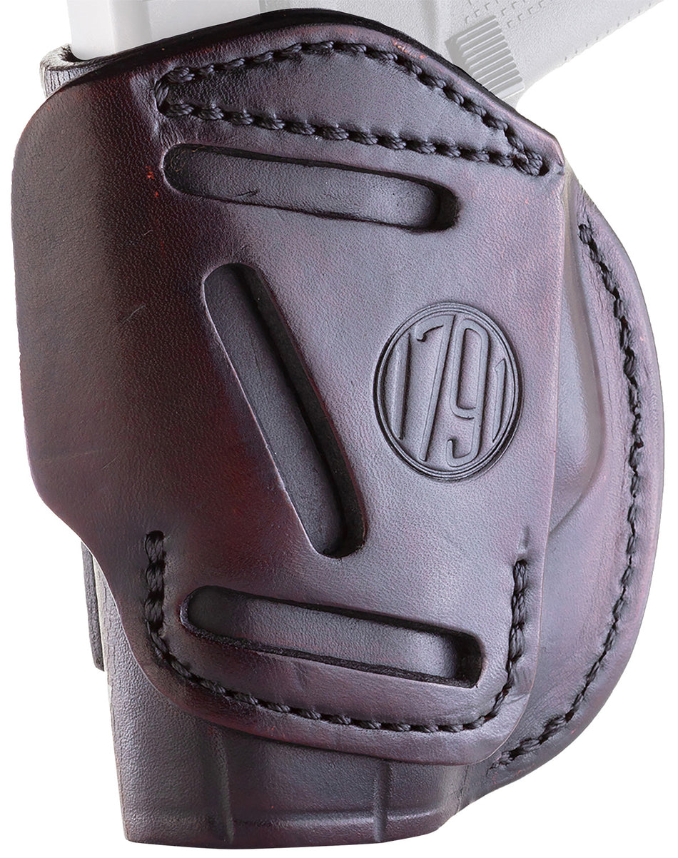 1791 Gunleather 4WH2SBRR Concealment Belt Holster Size 02 Signature Brown Leather - Glock 42/43/43X, Ruger LCP, S&W Bodyguard Compatible RH