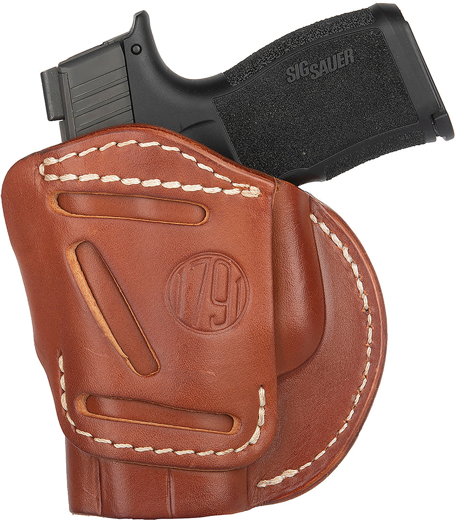 1791 Gunleather 4WH3CBRR Concealment Belt Holster Size 03 Classic Brown Leather - Glock 26, Ruger LC9, S&W M&P Shield 2.0 9/40 RH
