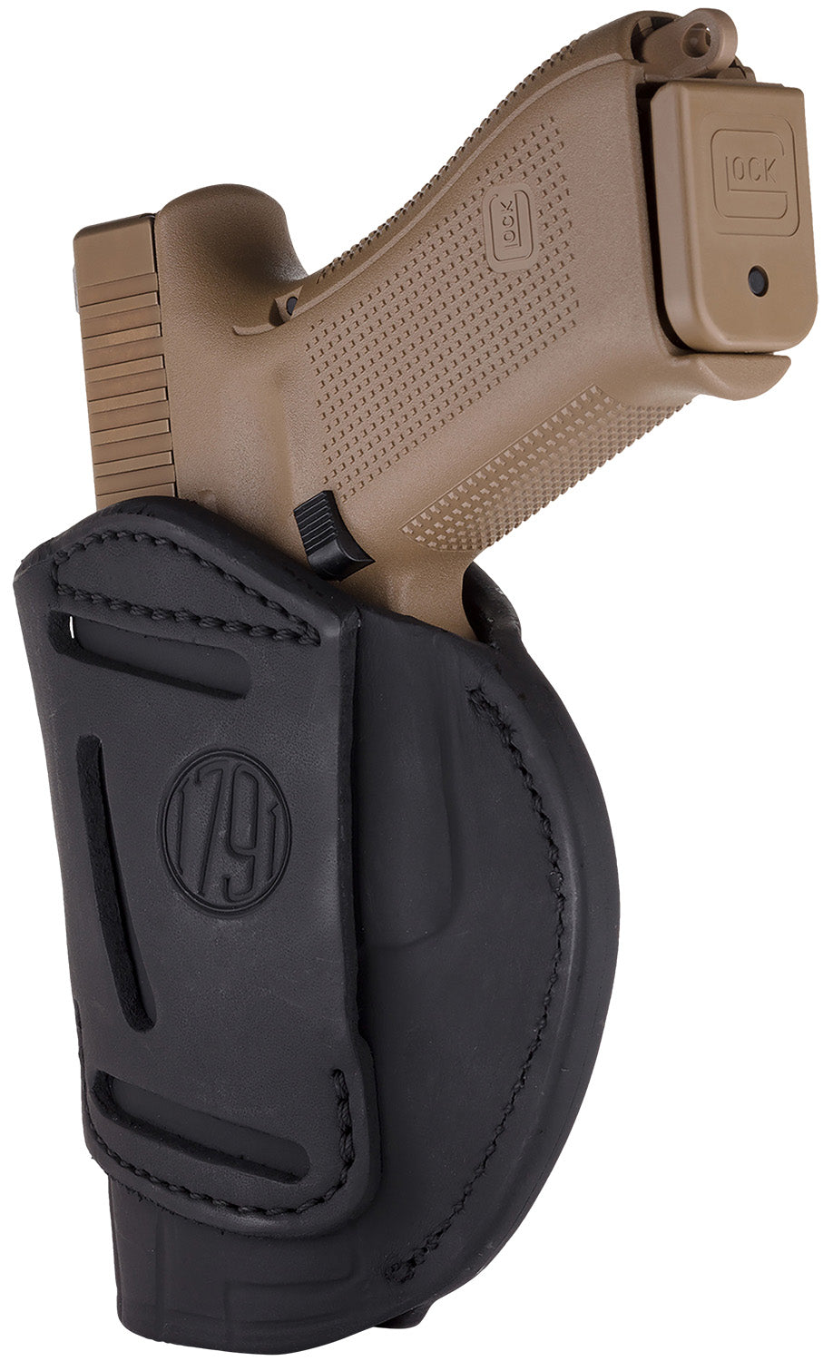 1791 Gunleather 4WH5SBLR Concealment Belt Holster Size 05 Stealth Black Leather - S&W M&P, Springfield XD, Glock 17, HK VP9 Compatible
